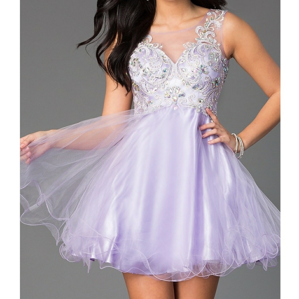 A-line lavender Homecoming Dress